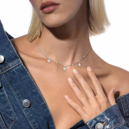 [Blue Tears Jewelry]My Twin Diamond Necklace in Silver
