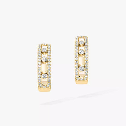 [Blue Tears Jewelry]Diamond Pave_ Hoop Earrings Move