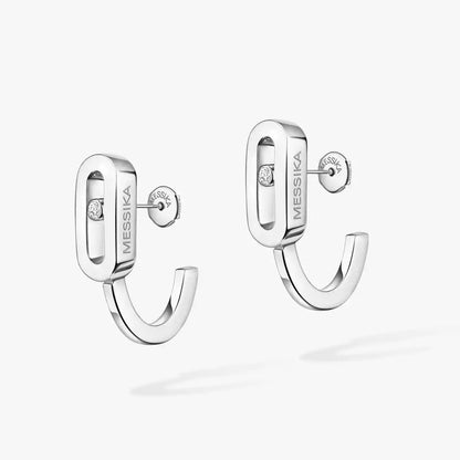 [Blue Tears Jewelry]Diamond Mini Hoop Earrings Move Classique