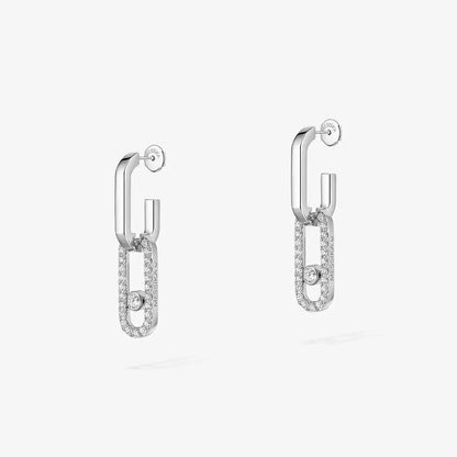 [Blue Tears Jewelry]Move Link Diamond Earrings