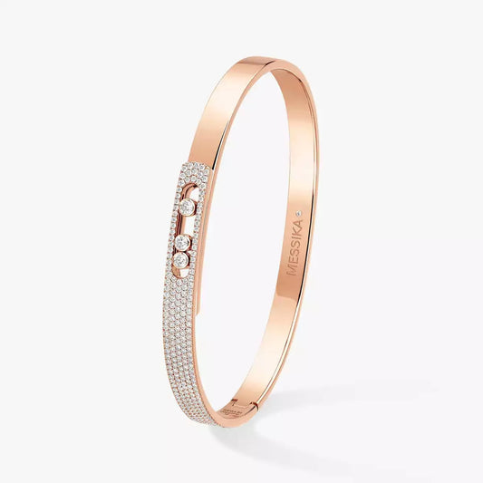 [Blue Tears Jewelry]Move Noa Rose Gold Pavé Diamond Bangle Bracelet