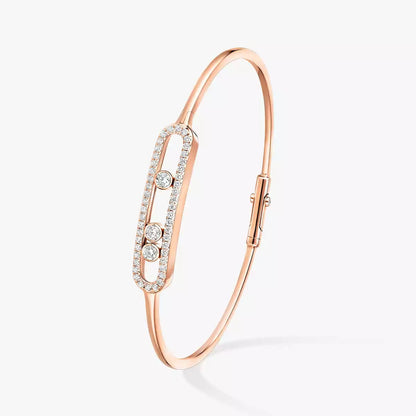 [Blue Tears Jewelry]Move Pav¨¦ Diamond Bangle Bracelet M