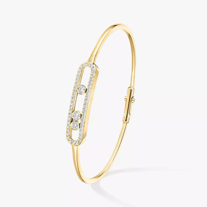 [Blue Tears Jewelry]Move Pav¨¦ Diamond Bangle Bracelet M