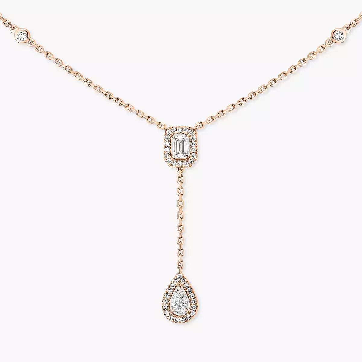 [Blue Tears Jewelry]Gold Diamond Tie Necklace