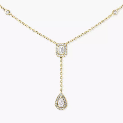 [Blue Tears Jewelry]Gold Diamond Tie Necklace
