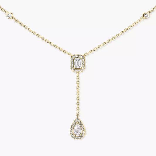 [Blue Tears Jewelry]Gold Diamond Tie Necklace
