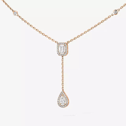 [Blue Tears Jewelry]Gold Diamond Tie Necklace