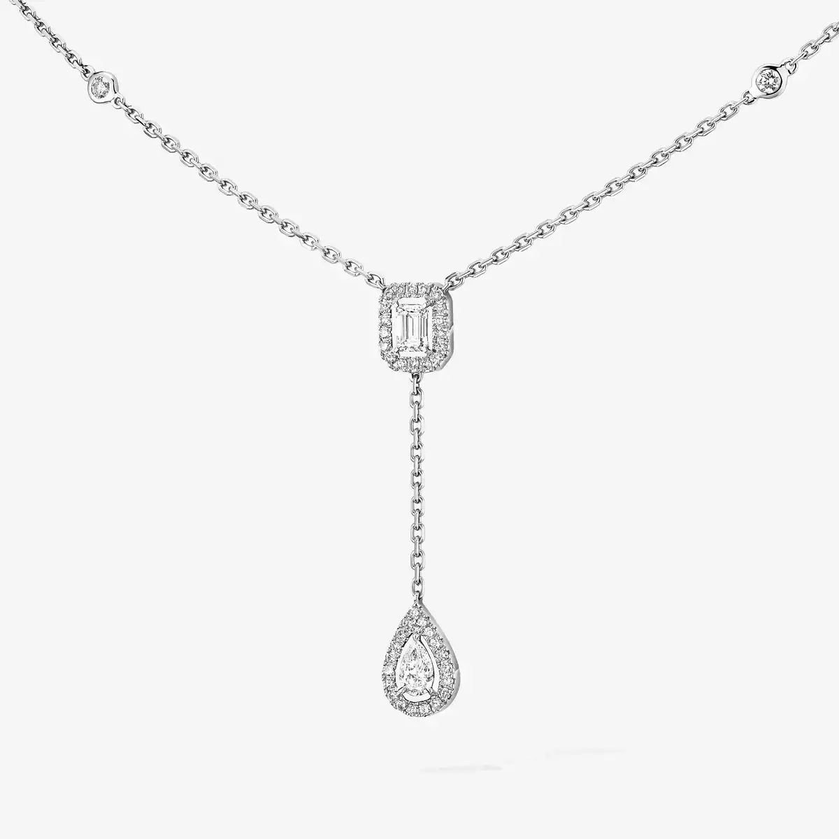[Blue Tears Jewelry]Gold Diamond Tie Necklace