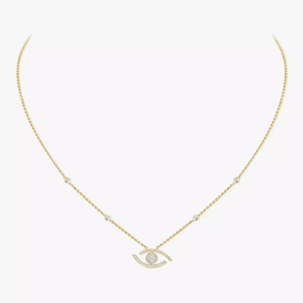 [Blue Tears Jewelry]Pave_ Diamond Necklace Lucky Eye