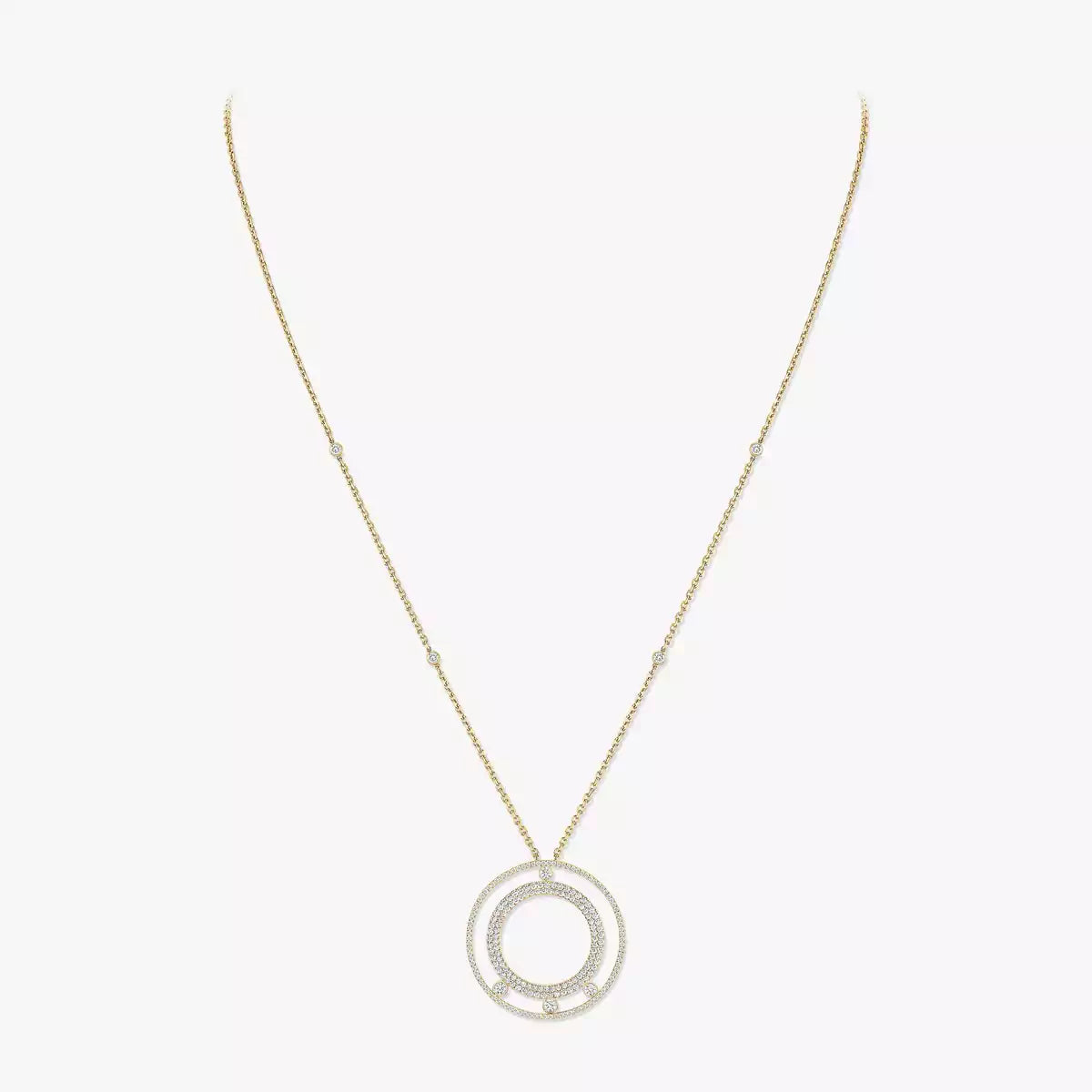 [Blue Tears Jewelry]Move Romane Long Pave_-Set Diamond Necklace
