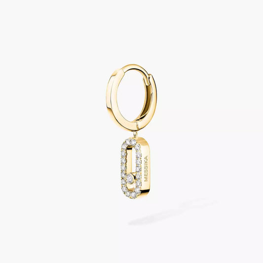 [Blue Tears Jewelry]Move Uno Single Diamond Hoop Earring