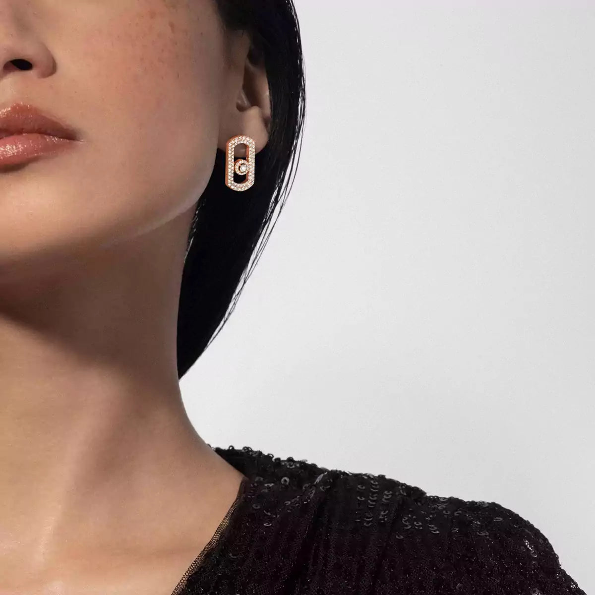 [Blue Tears Jewelry]So Move Pave_-Set Diamond Earrings in Silver