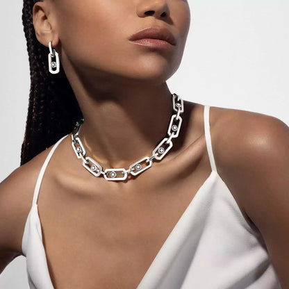 [Blue Tears Jewelry]So Move XL Diamond Pendant Earrings