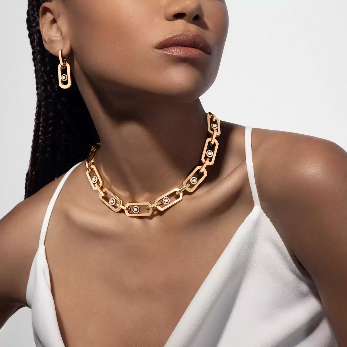 [Blue Tears Jewelry] So Move XL Diamond Hoop Earring
