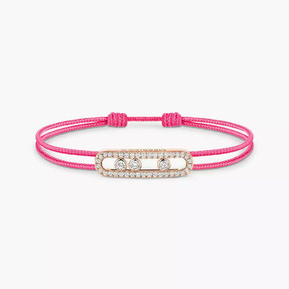 [Blue Tears Jewelry]Messika Care(s) pink cord pavé bracelet
