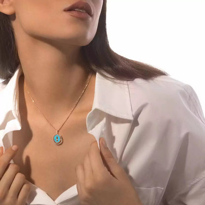 [Blue Tears Jewelry]Lucky Move Diamond Necklace in Rose Gold and White Mother-of-Pearl