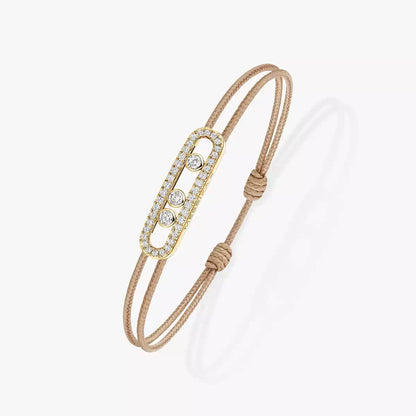 [Blue Tears Jewelry]Messika Care(s) pink cord pav¨¦ bracelet