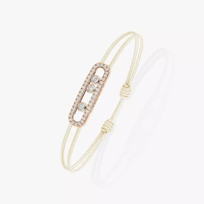[Blue Tears Jewelry]Messika Care(s) pink cord pav¨¦ bracelet