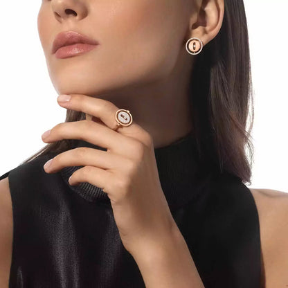[Blue Tears Jewelry]Lucky Move Diamond Earrings