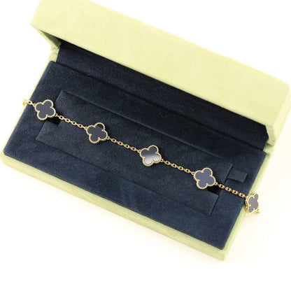 [BLUE TEARS]CLOVER  5 MOTIFS BLACK ONYX BRACELET