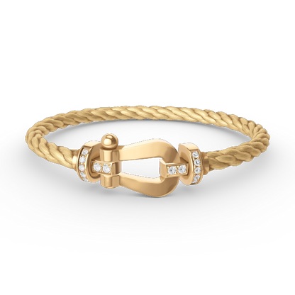 [BLUE TEARS]FORCE LARGE HORSESHOE HALF DIAMOND BRACELET GOLD