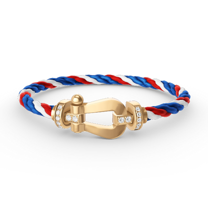 [BLUE TEARS]FORCE LARGE HORSESHOE HALF DIAMOND BRACELET GOLD