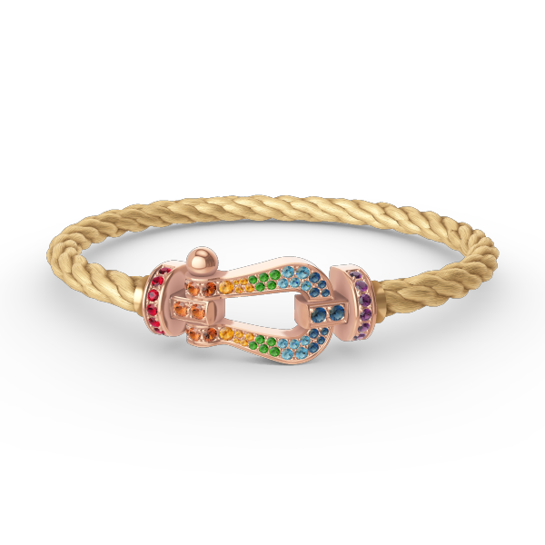 [BLUE TEARS]FORCE LARGE HORSESHOE  COLORED DIAMOND BRACELET ROSE GOLD