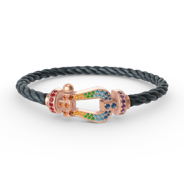 [BLUE TEARS]FORCE LARGE HORSESHOE  COLORED DIAMOND BRACELET ROSE GOLD