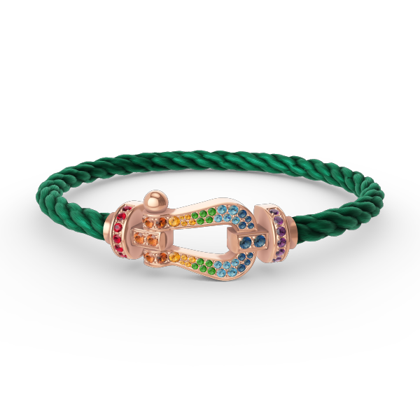 [BLUE TEARS]FORCE LARGE HORSESHOE  COLORED DIAMOND BRACELET ROSE GOLD