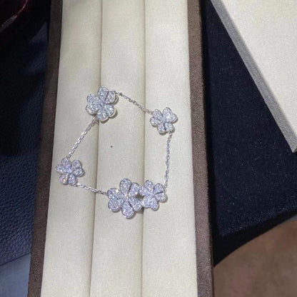 [BLAUE TRÄNEN]FRIVOLE SILBER 5 BLUMEN ARMBAND