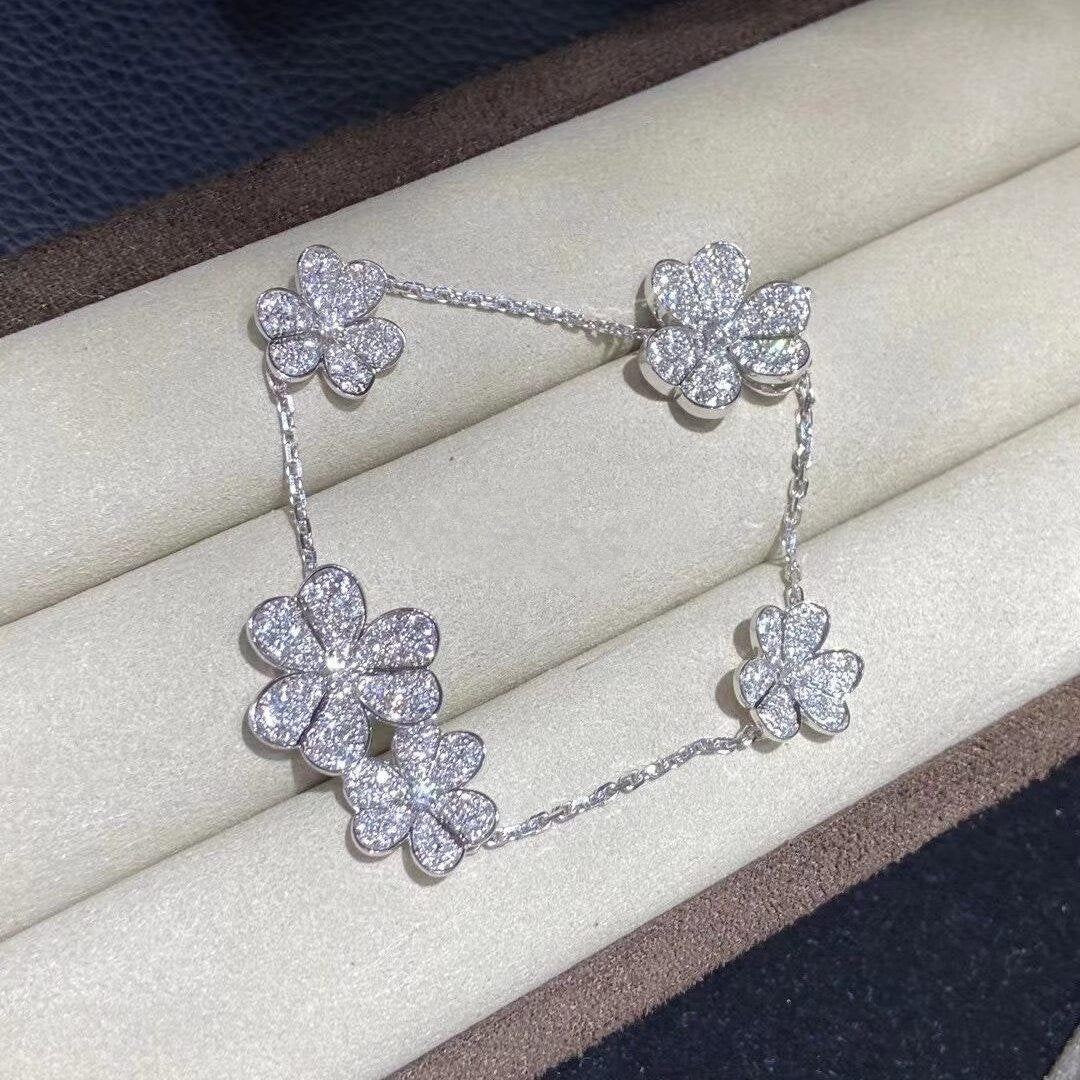 [BLAUE TRÄNEN]FRIVOLE SILBER 5 BLUMEN ARMBAND
