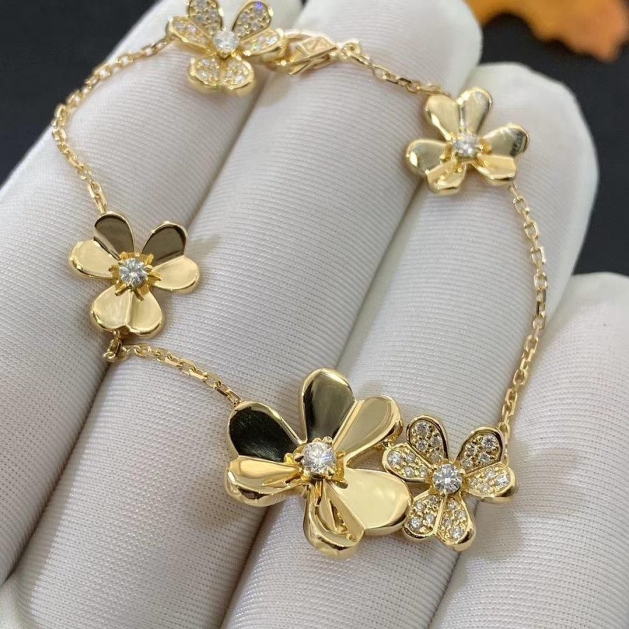 [BLUE TEARS]FRIVOLE GOLD 5 FLOWERS BRACELET