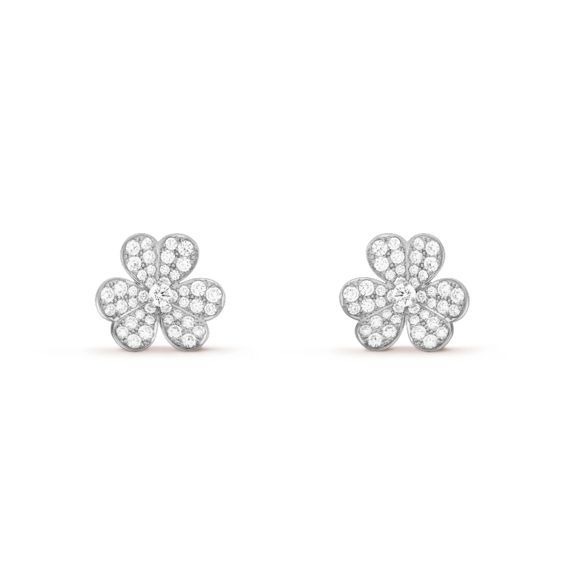 [BLUE TEARS]FRIVOLE SILVER FLOWER DIAMOND EARRINGS