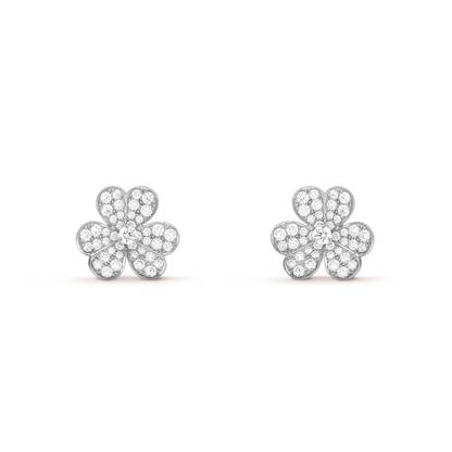 [BLUE TEARS]FRIVOLE SILVER FLOWER DIAMOND EARRINGS