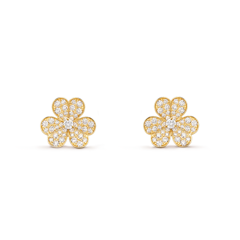 [BLUE TEARS]FRIVOLE GOLD FLOWER DIAMOND EARRINGS