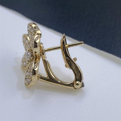 [BLUE TEARS]FRIVOLE GOLD FLOWER DIAMOND EARRINGS