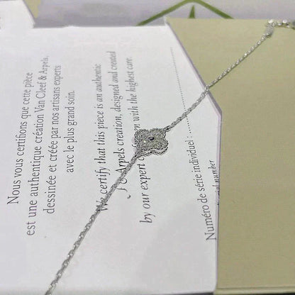 [BLUE TEARS]CLOVER  SINGLE FLOWER BRACELET SILVER