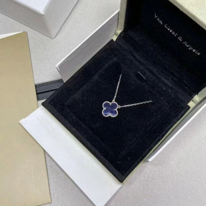 [BLUE TEARS]CLOVER 15MM PIETERSITE NECKLACE SILVER