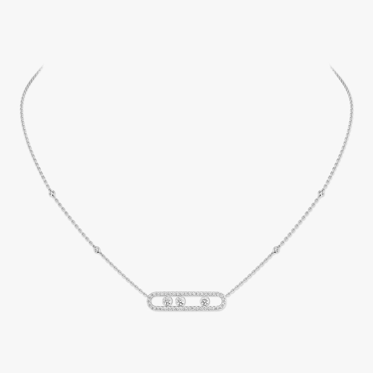 [Blue Tears Jewelry] Move Pave_ Rose Gold Diamond Necklace
