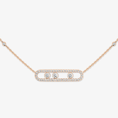 [Blue Tears Jewelry] Move Pave_ Rose Gold Diamond Necklace