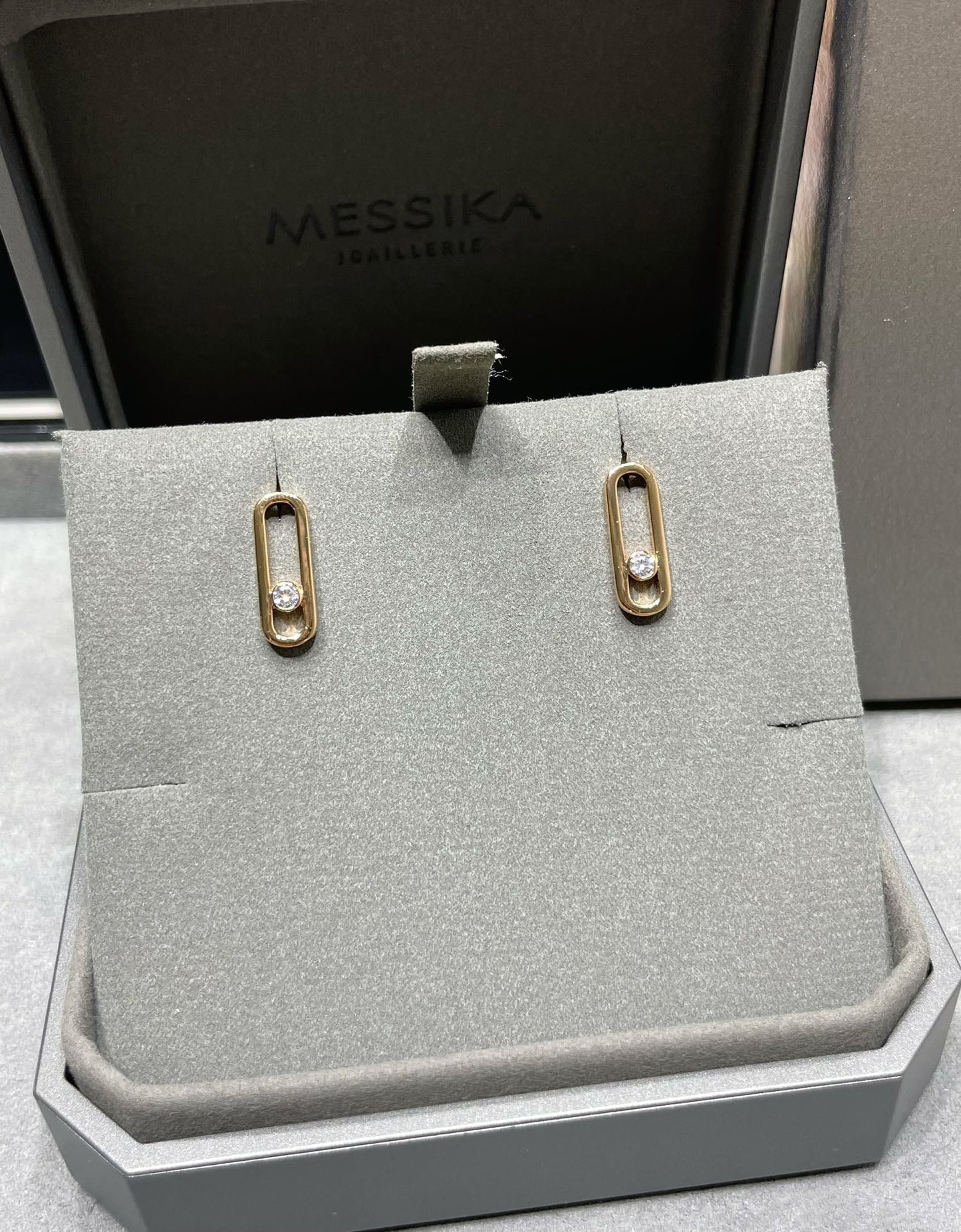 [Blue Tears Jewelry]MOVE UNO SMALL 1 DIAMOND EARRINGS