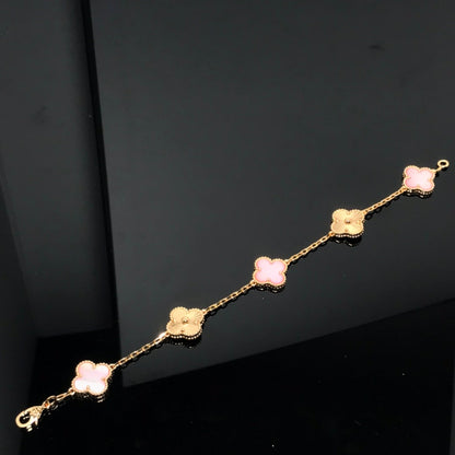 [BLUE TEARS]CLOVER BRACELET 5 MOTIF PINK AND PINK GOLD