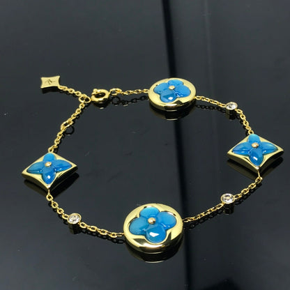 [BLUE TEARS]STAR AND SUN 4 MOTIF BLUE BRACELET