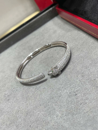 [BLUE TEARS]PANTHERE FULL DIAMOND OPEN BRACELET