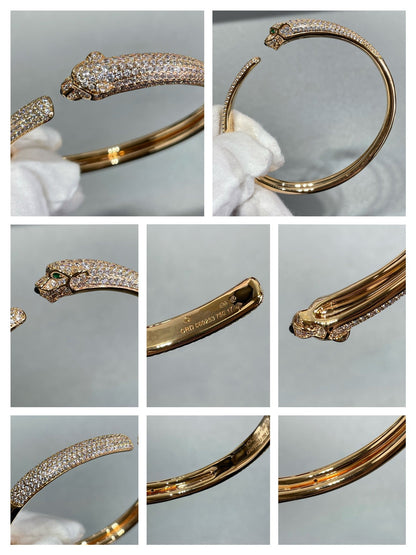 [BLUE TEARS]PANTHERE FULL DIAMOND OPEN BRACELET