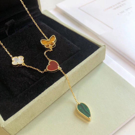 [BLUE TEARS]LUCKY SPRING 4 MOTIFS ROSE GOLD NECKLACE