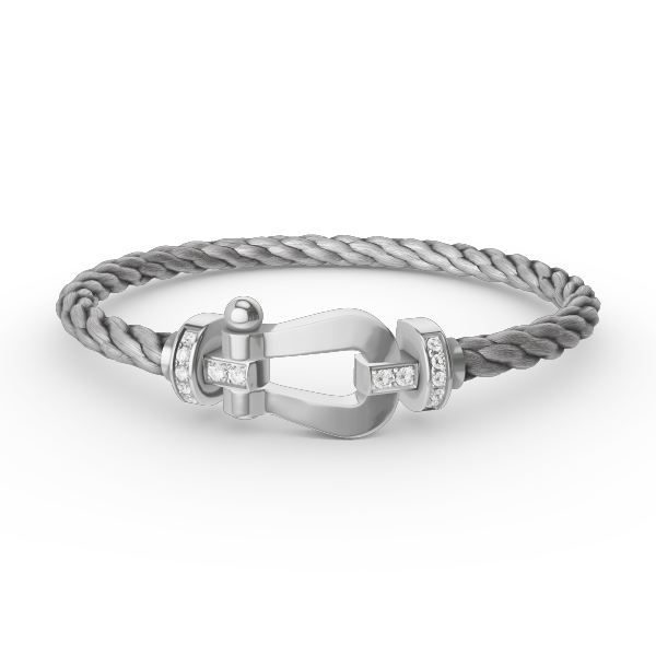 [BLUE TEARS]FORCE LARGE HORSESHOE HALF DIAMOND BRACELET SILVER