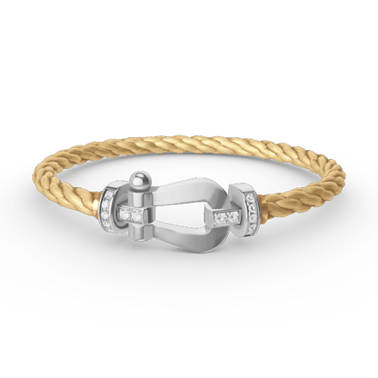 [BLUE TEARS]FORCE LARGE HORSESHOE HALF DIAMOND BRACELET SILVER