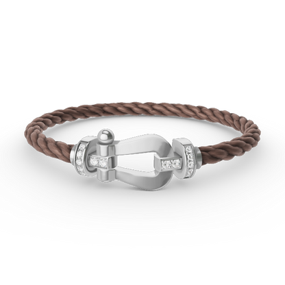 [BLUE TEARS]FORCE LARGE HORSESHOE HALF DIAMOND BRACELET SILVER