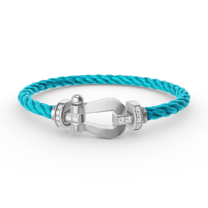 [BLUE TEARS]FORCE LARGE HORSESHOE HALF DIAMOND BRACELET SILVER